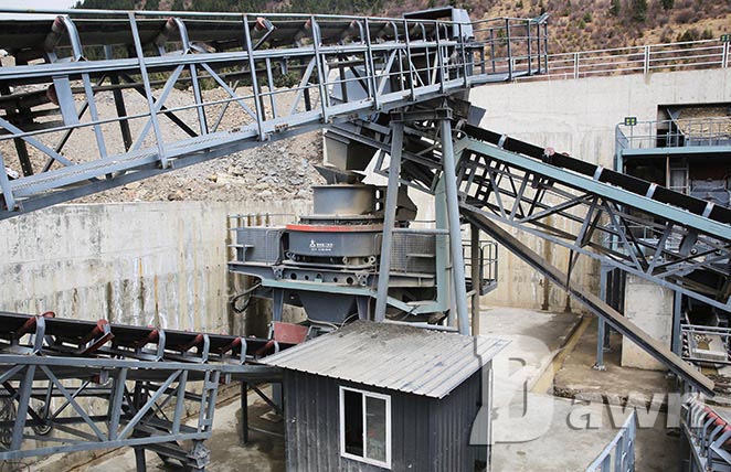 A low cost production line for basalt crushing